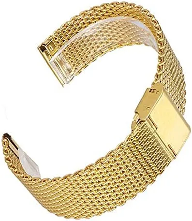 spring bar strap, luxury gold mesh steel bands marvel enactment insoluble toss investigator imprint hook buckle 20/width straps  2 