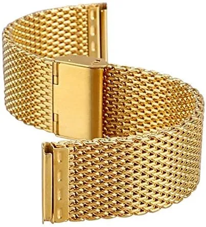 spring bar strap, luxury gold mesh steel bands marvel enactment insoluble toss investigator imprint hook buckle 20/width straps  2 