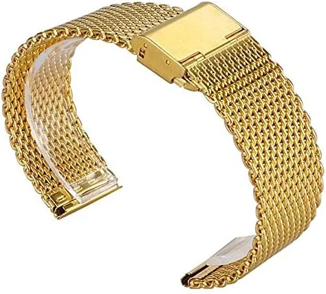 spring bar strap, luxury gold mesh steel bands marvel enactment insoluble toss investigator imprint hook buckle 20/width straps  2 