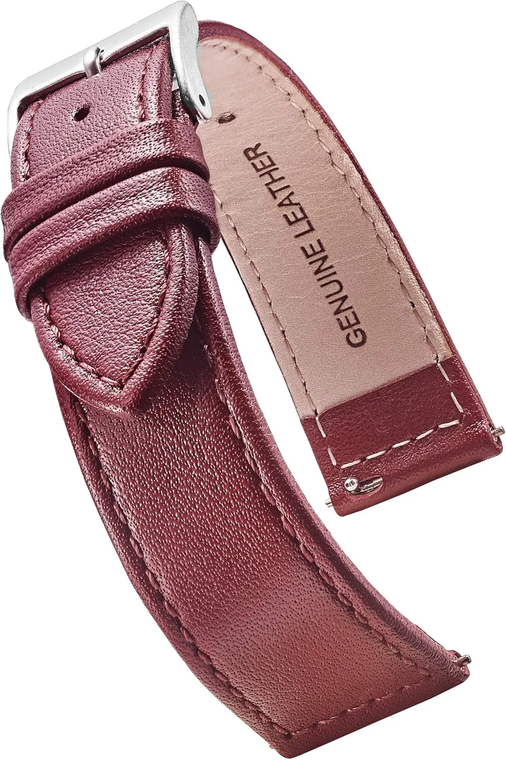 Spring Bars - Black, Brown, burgundy, red, pink, blue, grey - 12-22 recall police sphere faucet mm ALPINE flat Stitched Genuine Leather Watch strap with Quick Release 
