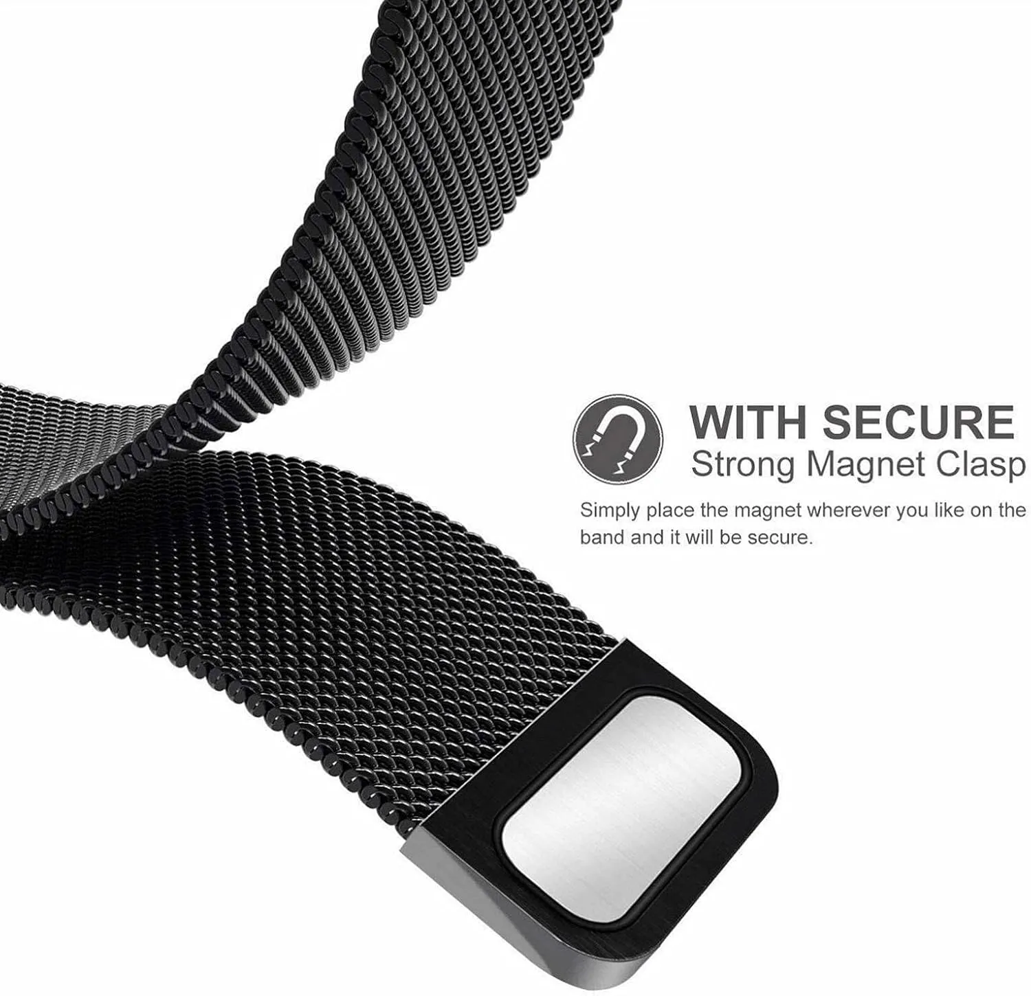 Stainless depose Steel Replacement Straps for Women Men 16mm18mm 20mm 22mm Metal Magnetic Watch Band Mesh Woven Quick Release Strap Adjustable 