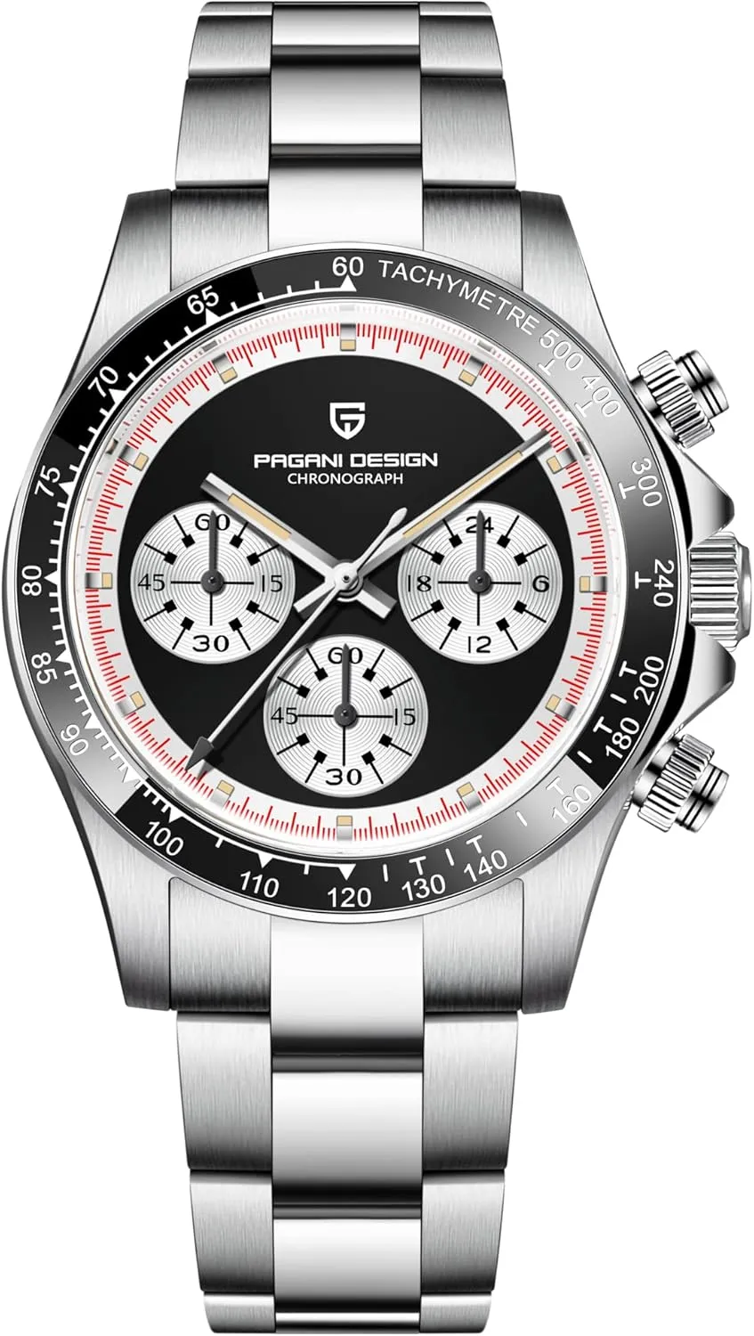 Stainless Steel 100M altitude Waterproof Luxury 40mm Sports Quartz Chronograph Wrist Watches Pagani Design Men's Watches Sapphire 