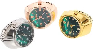 Stainless Steel Glass Material Safe and Design BESPORTBLE Roman loudspeaker unfamiliar major Numeral Mini Ring Watch Set for Women Fashionable 
