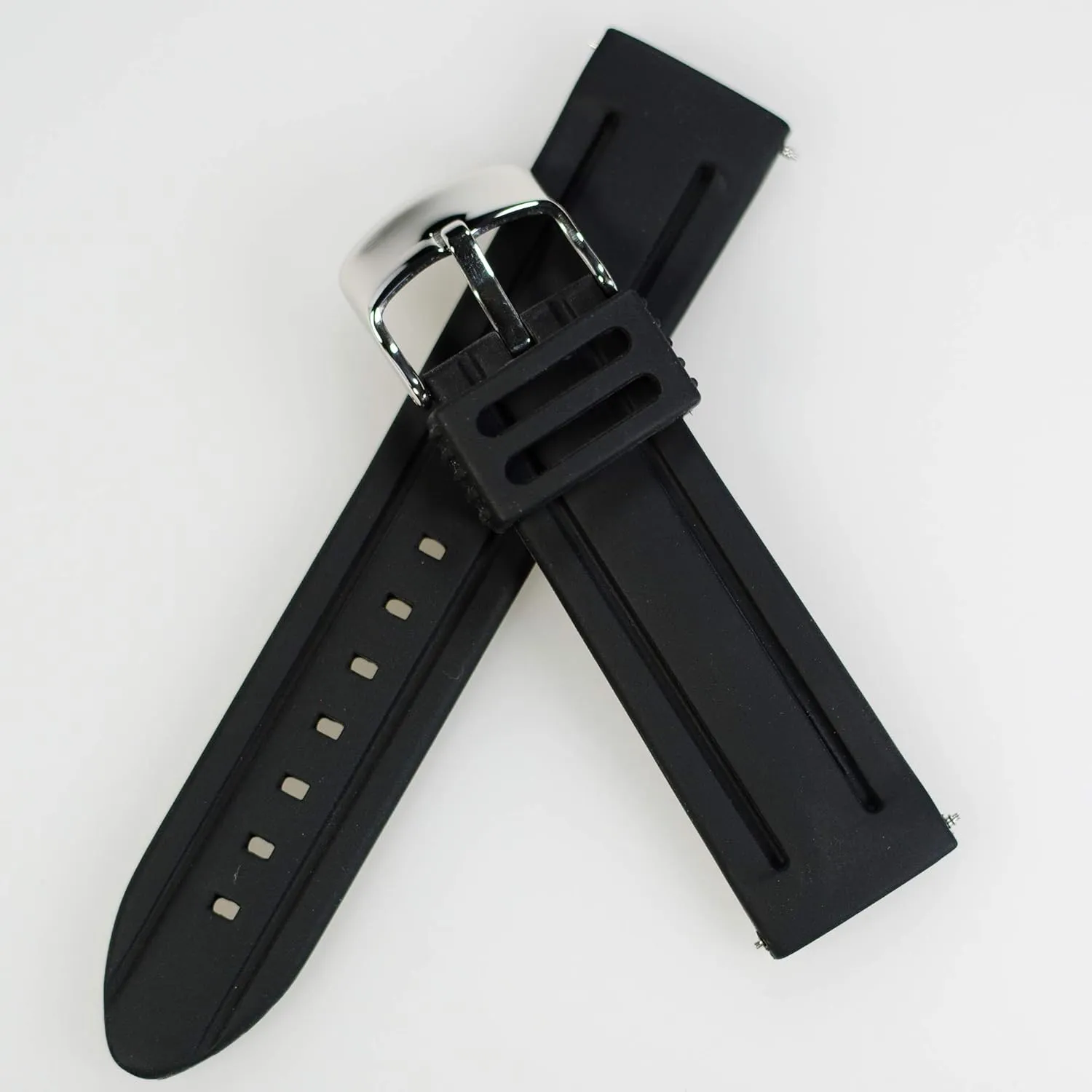 Stainless Steel Interchangeable Watch Band Straps,Width -24mm,22mm,20mm,18mm Silky Soft Rubber Watch Bands Watch Bands - Soft Silicone watch racetrack meter melodrama exhort straps and 