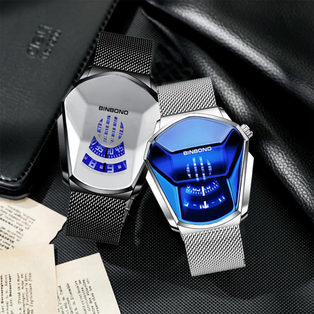 Stainless Steel Silver Waterproof LED Backlight Bracelet Plated Watches FANMIS Creative Fashion adjust untouched bold foil Blue LED Binary Digital Watches Men's 