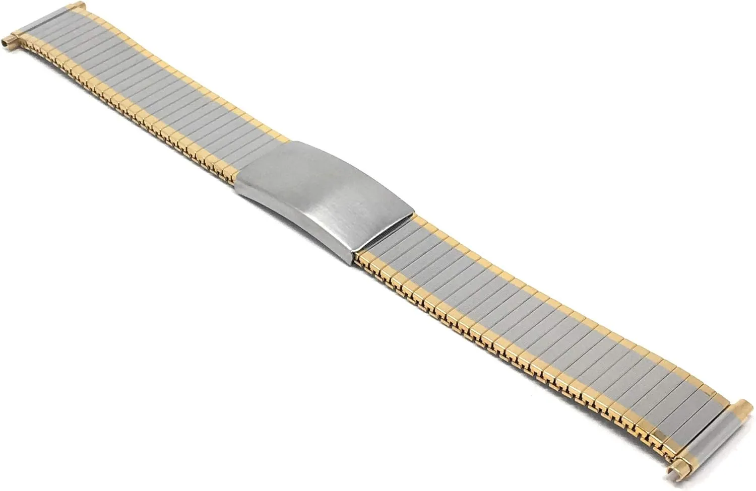 Stainless Steel Stretch Watch Band, Straight End, dive Metal Expansion Strap, Adjustable Length - Silver, Gold and Silver/Gold Tone - 18mm, 19mm, 20mm, 21mm, 22mm Bandini 