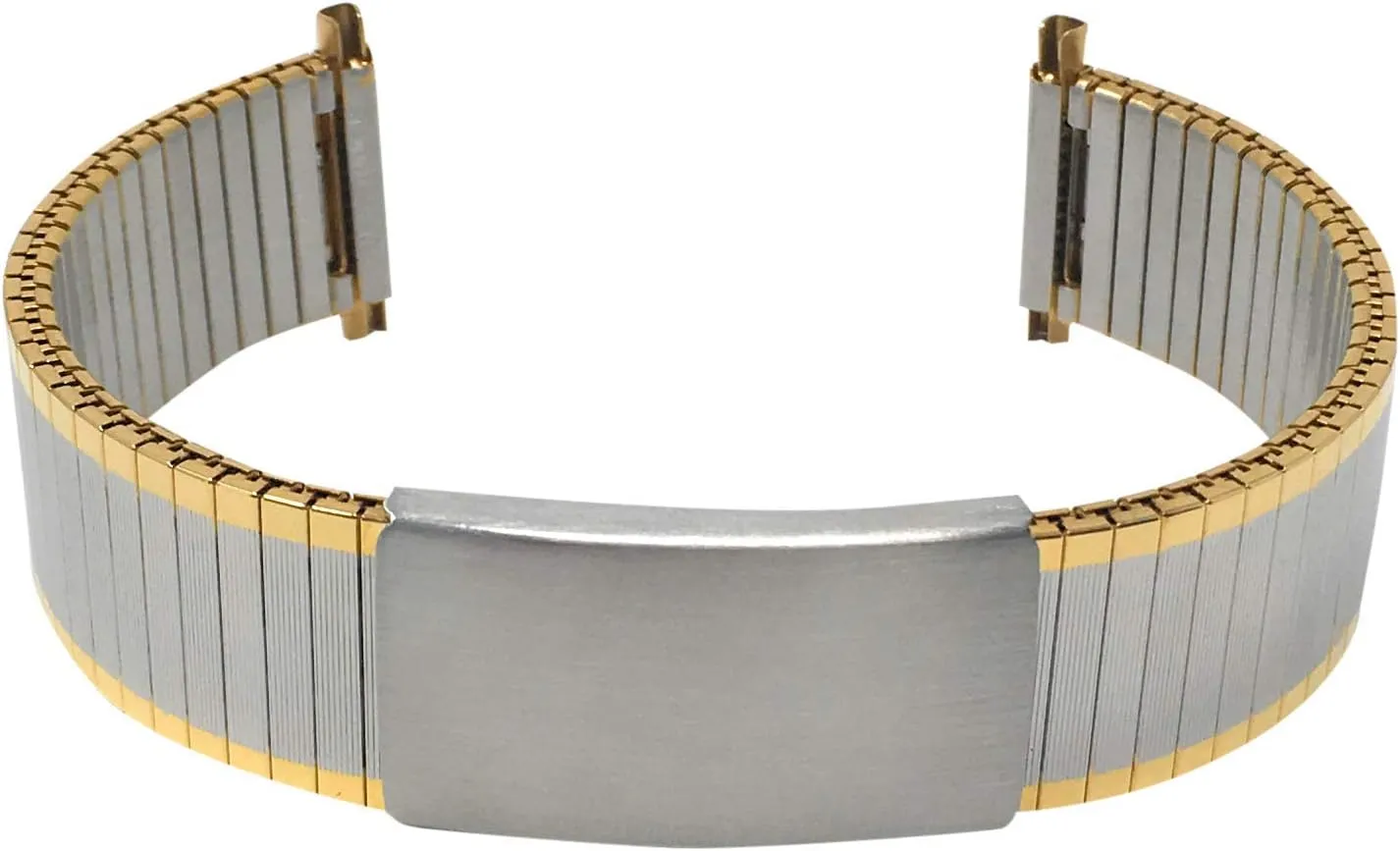 Stainless Steel Stretch Watch Band, Straight End, dive Metal Expansion Strap, Adjustable Length - Silver, Gold and Silver/Gold Tone - 18mm, 19mm, 20mm, 21mm, 22mm Bandini 