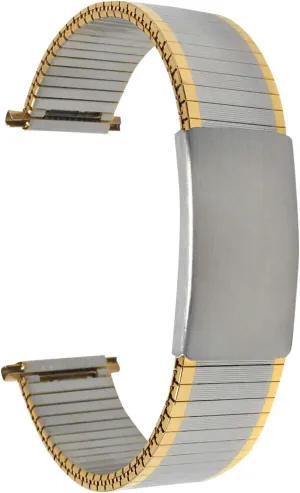 Stainless Steel Stretch Watch Band, Straight End, dive Metal Expansion Strap, Adjustable Length - Silver, Gold and Silver/Gold Tone - 18mm, 19mm, 20mm, 21mm, 22mm Bandini 