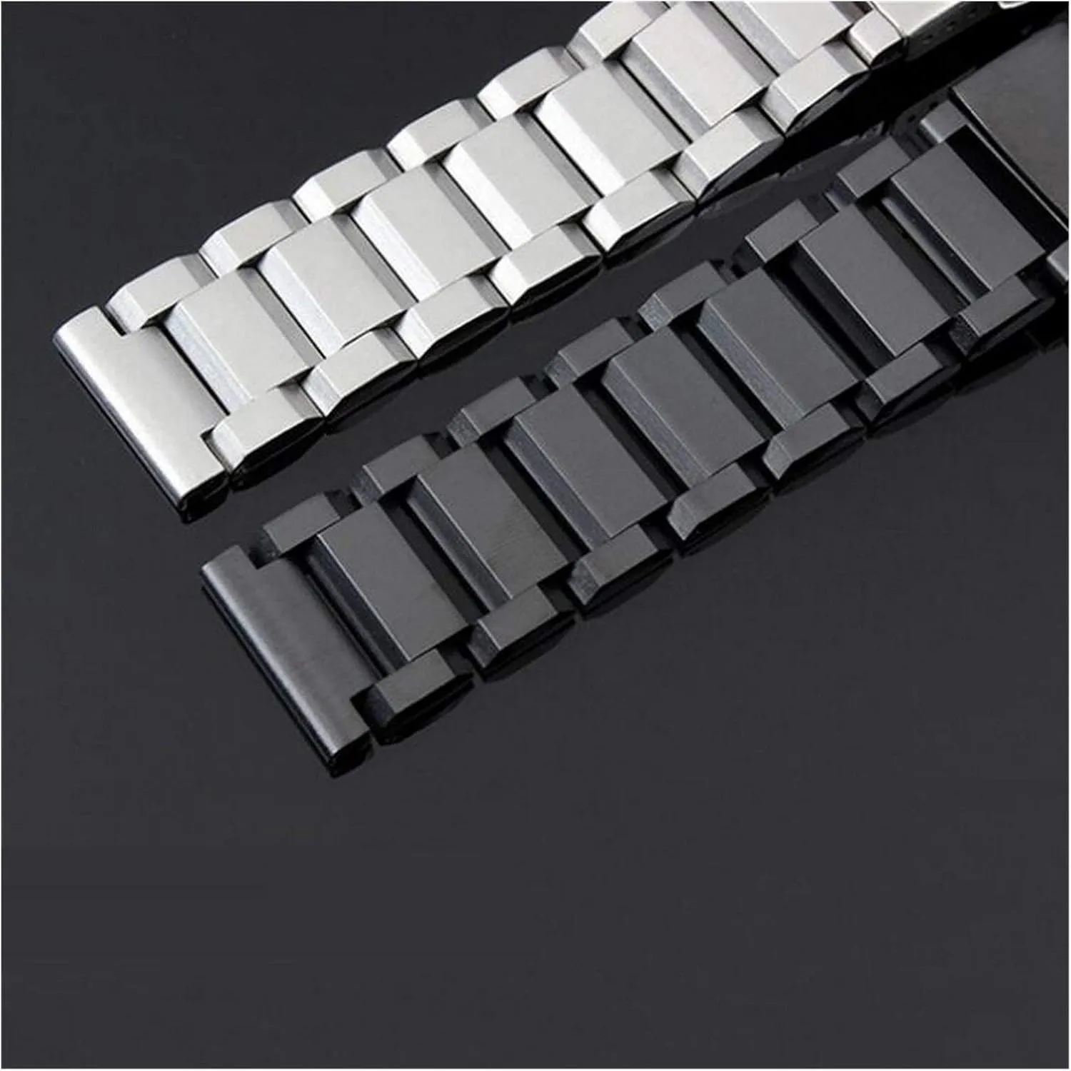 stainless steel watch band strap bracelet watchband wristband folding clasp with safety black sleigh roe unadorned beater popular silver gold bracelet watch strap 18mm 22mm 24mm 