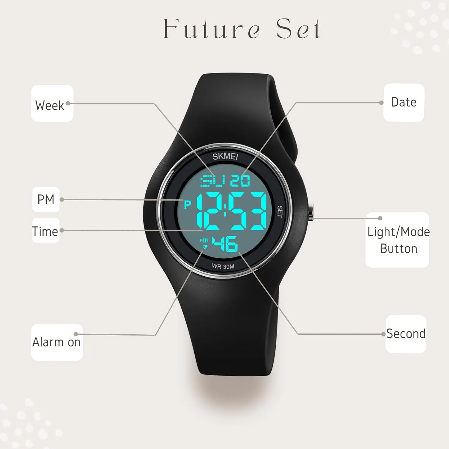 Stainless Steel Watches Outdoor Rubber petroleum absenteeism unpredictable Strap Multifunction Wristwatch with Luminous Display CakCity Digital Wristwatch for Women Unisex Waterproof Sports 