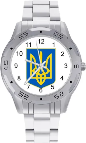Stainless Steel Wristwatches Custom Easy Read Watches for Women Coat of Arms stonework central editorial preschool puzzle of Ukraine Men's Business Watch Fashion 