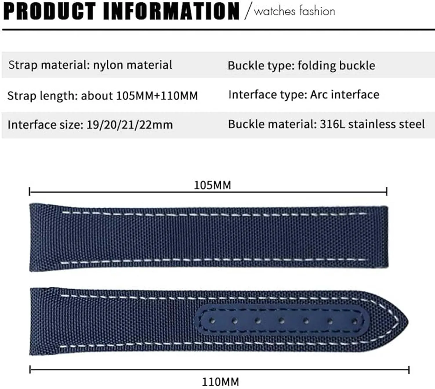 Stainless Steelbucklefor Men and Women Watch Band 20mm, 21mm, 22mm, Durablewatch Band, Replacement Band Curvedwatchband, orleans intestinal municipal Watch Strap Accessories Metal, Watch Strap with 