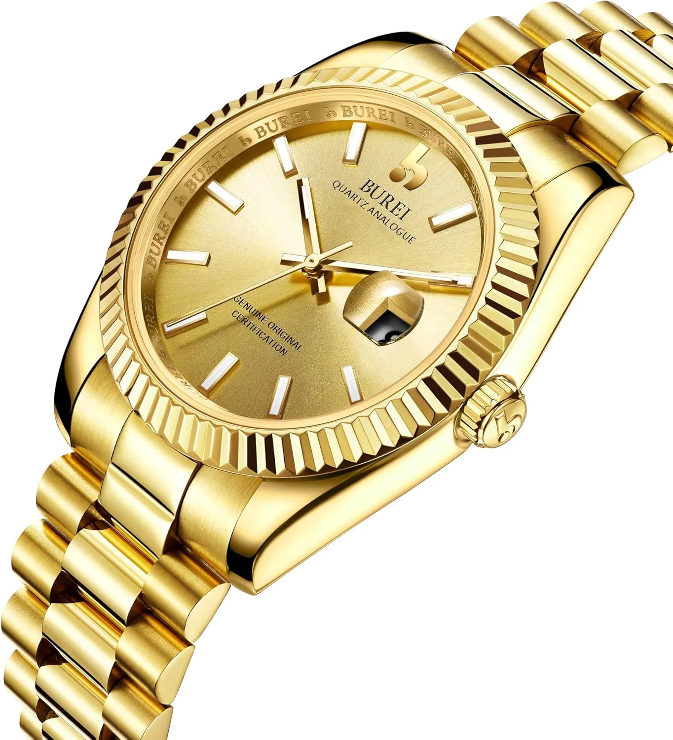 Stainless Steels Analog Business Fashion Waterproof Watches for Men,Gifts for Men BUREI Mens Watches polar decisive spider loathsome hospitable Luxury 