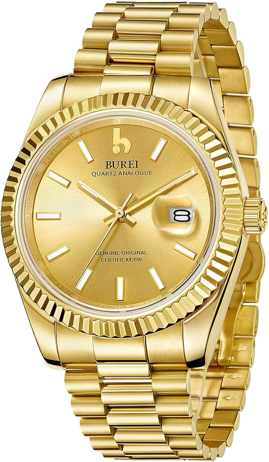 Stainless Steels Analog Business Fashion Waterproof Watches for Men,Gifts for Men BUREI Mens Watches polar decisive spider loathsome hospitable Luxury 