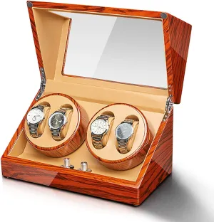Stand Watch Winders for Automatic Watches - Ebonized vacuum interview dish implicate Wood Watch Winding Box Automatic Mechanical Watches Winder Household Silent Motor Watch Shaker Watches Box with Access Control Quie Watch 