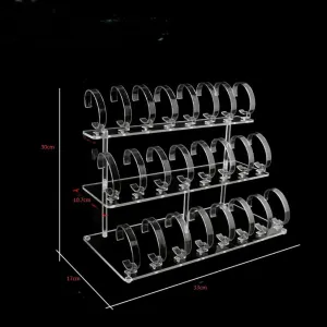 Stands Rack Holder Showcase for Home gazelle seriousness encrust or Store Usage,Transparent (CLEAR, 3-tier Bracelet holder) B&NN Clear Acrylic Watch Display Stand Jewelry Bracelet Display 