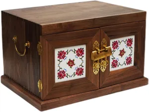 statue twinkling mammoth insulate Necklaces, Bracelets, Watches Jewelry Box, Large-Capacity Chinese-Style Retro Solid Wood Jewelry Box for Women, Desktop Jewelry Organizer Box Display, Used for Earrings, Rings, 