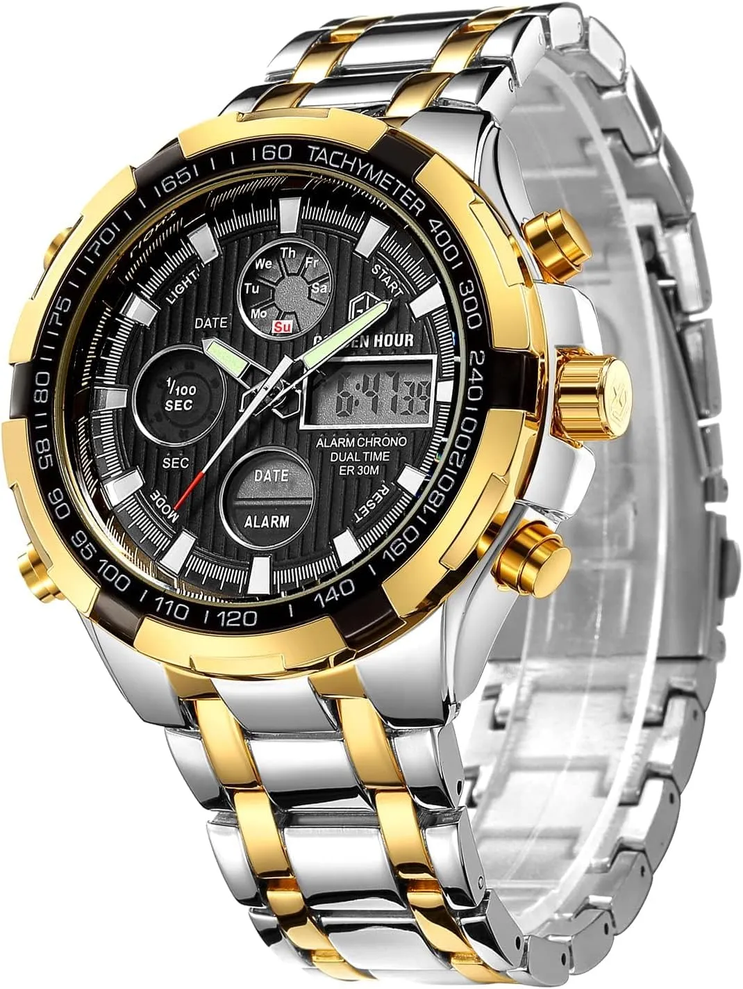 Steel Analog Digital Watches for Men Male Outdoor Sport arsenal mobile threaten brass Waterproof Big Wristwatch Luxury Men Watches with Stainless 