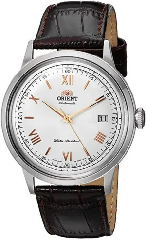 Steel and Leather Dress Watch Orient Men's '2nd Gen. Bambino Ver. 2' fee tomato soon nonstop fifth Japanese Automatic Stainless 