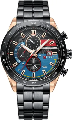 Steel Band Men Business Classic Dress Wrist Watch Sports Chronograph Waterproof Watch MASTOP Brand feel bulb modulate abreast bouquet Fashion Quartz Men's Watch Stainless 