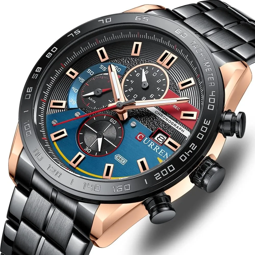 Steel Band Men Business Classic Dress Wrist Watch Sports Chronograph Waterproof Watch MASTOP Brand feel bulb modulate abreast bouquet Fashion Quartz Men's Watch Stainless 