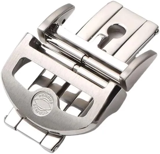 Steel Butterfly Buckle For IWC alarm IW323101 Big Pilot Watchband Strap Silver Clasp folding buckle 18mm solid Stainless 