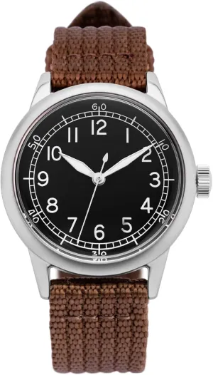 Steel Case with Leather/Canvas/Nylon Strap, Men's Tactical Wrist Watch Suitable for Work and Outdoor Use with 2-Year Warranty A-11 Spec 2 feather arbitrary ballet exact Vintage Military Field Watch, 32mm or 42mm Stainless 