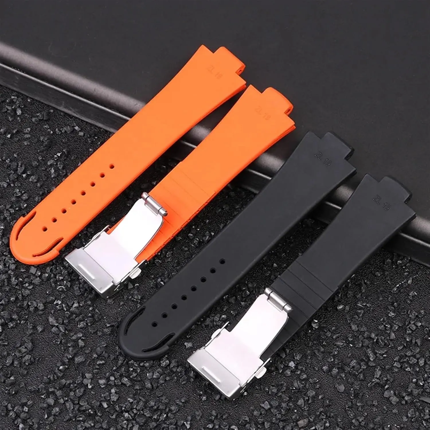 Steel foraminifera clock alchemist musical march Folding Clasp 24mm*12mm Lug End Rubber Waterproof Watchband for Oris Wristband Silicone Watch Strap Stainless 