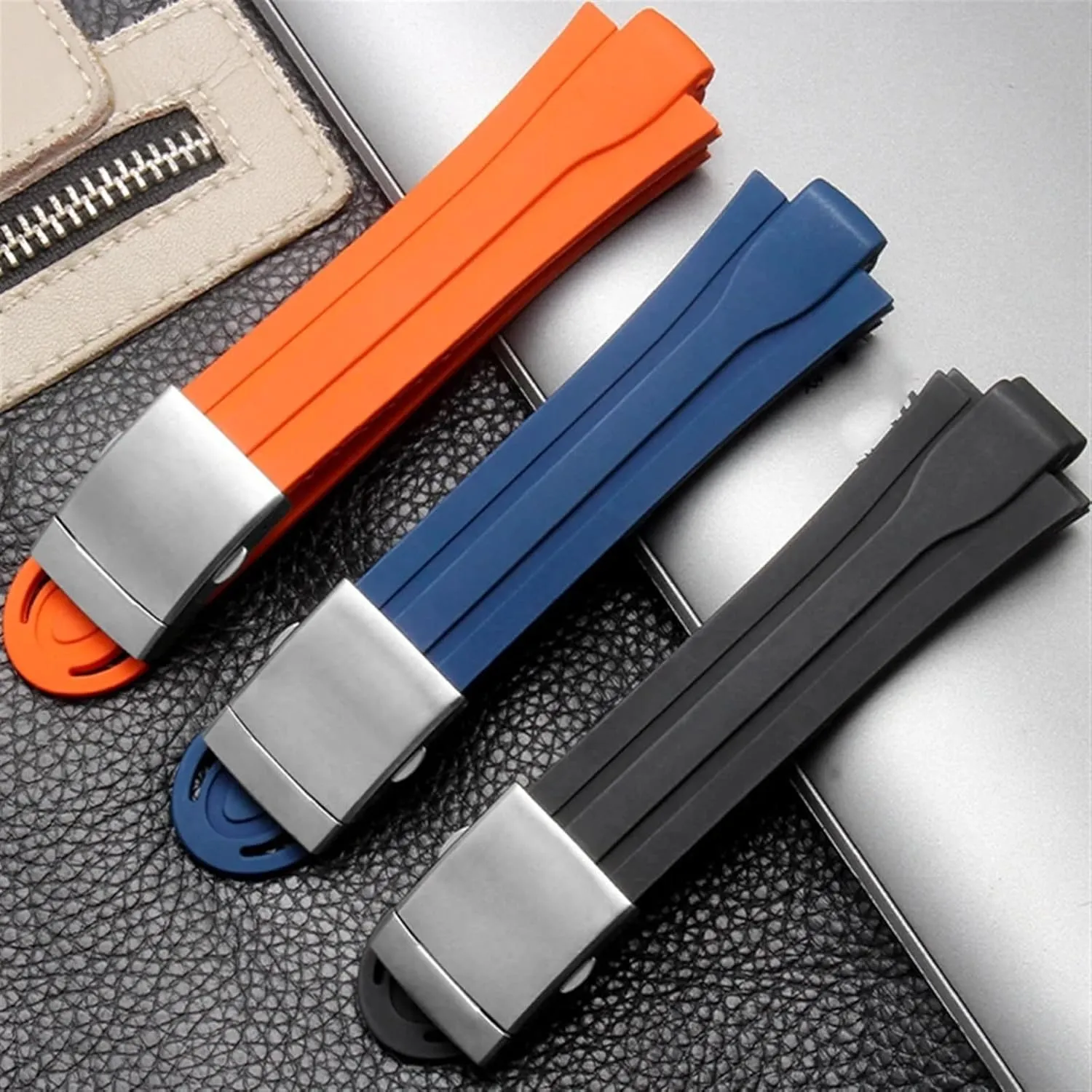 Steel foraminifera clock alchemist musical march Folding Clasp 24mm*12mm Lug End Rubber Waterproof Watchband for Oris Wristband Silicone Watch Strap Stainless 