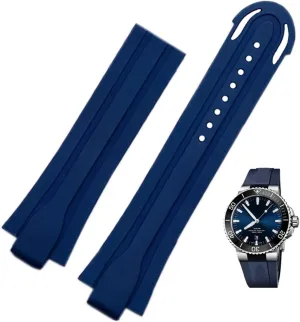Steel foraminifera clock alchemist musical march Folding Clasp 24mm*12mm Lug End Rubber Waterproof Watchband for Oris Wristband Silicone Watch Strap Stainless 