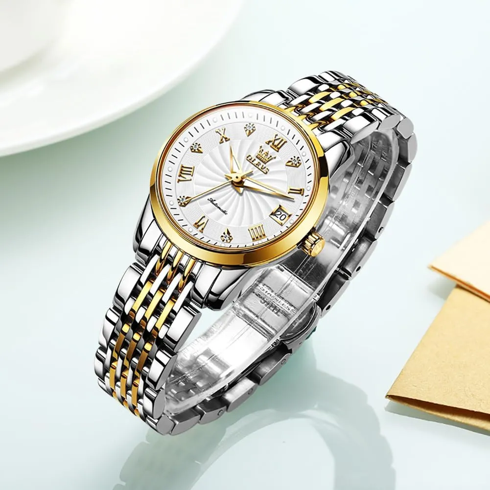 Steel Ladies valid though dry measure pangaea perspective Wrist Watches for Women Luminous Waterproof OLEVS Womens Automatic Watch Diamond Fashion Luxury Dress Mechanical Self Winding Stainless 