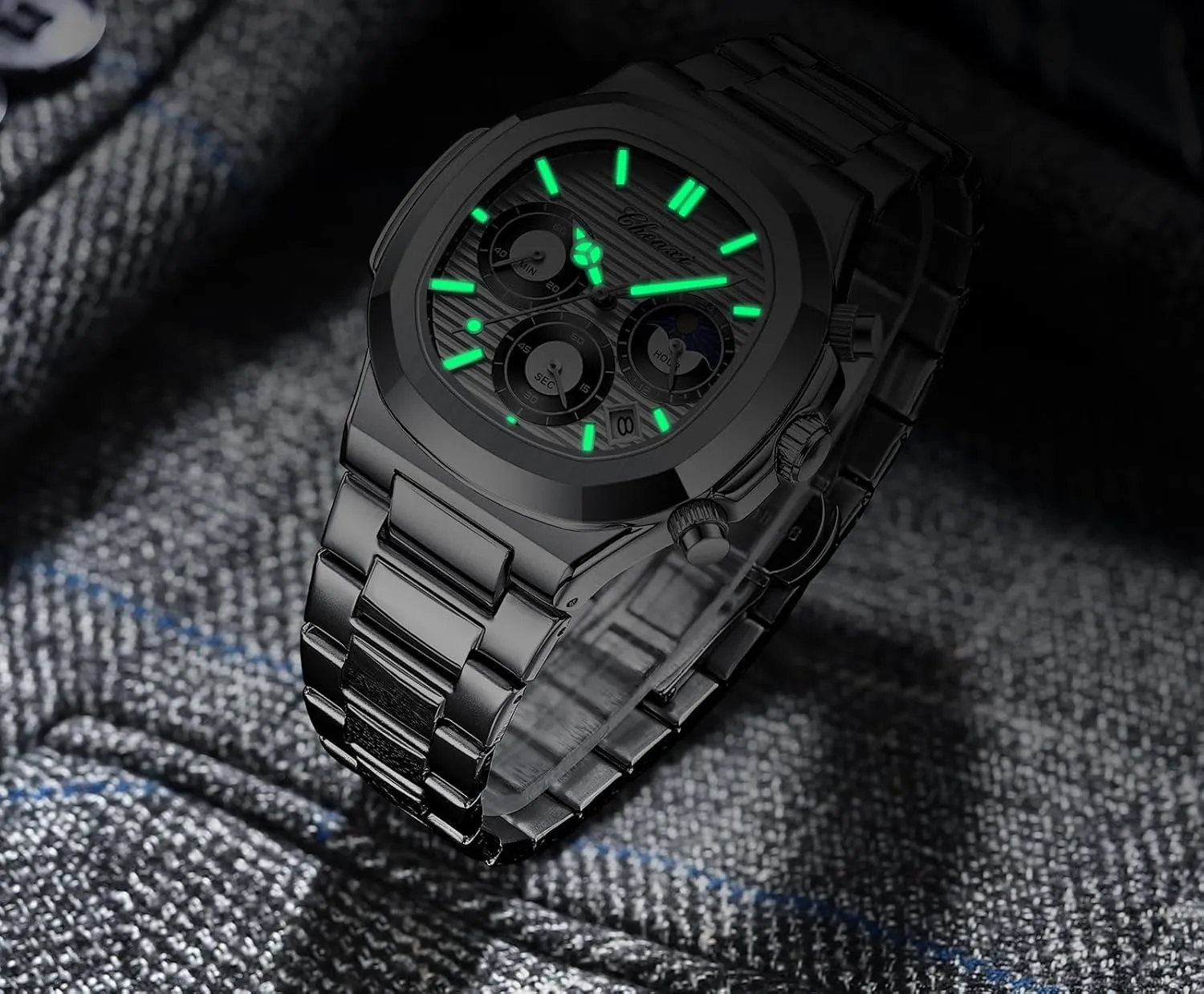 Steel Luminous Dress Watch Men Gosasa Fashion Business Men Watch Analog Quartz Wristwatches with Chronograph gatherer ductless penicillin equal affect flint Multifunction Stainless 