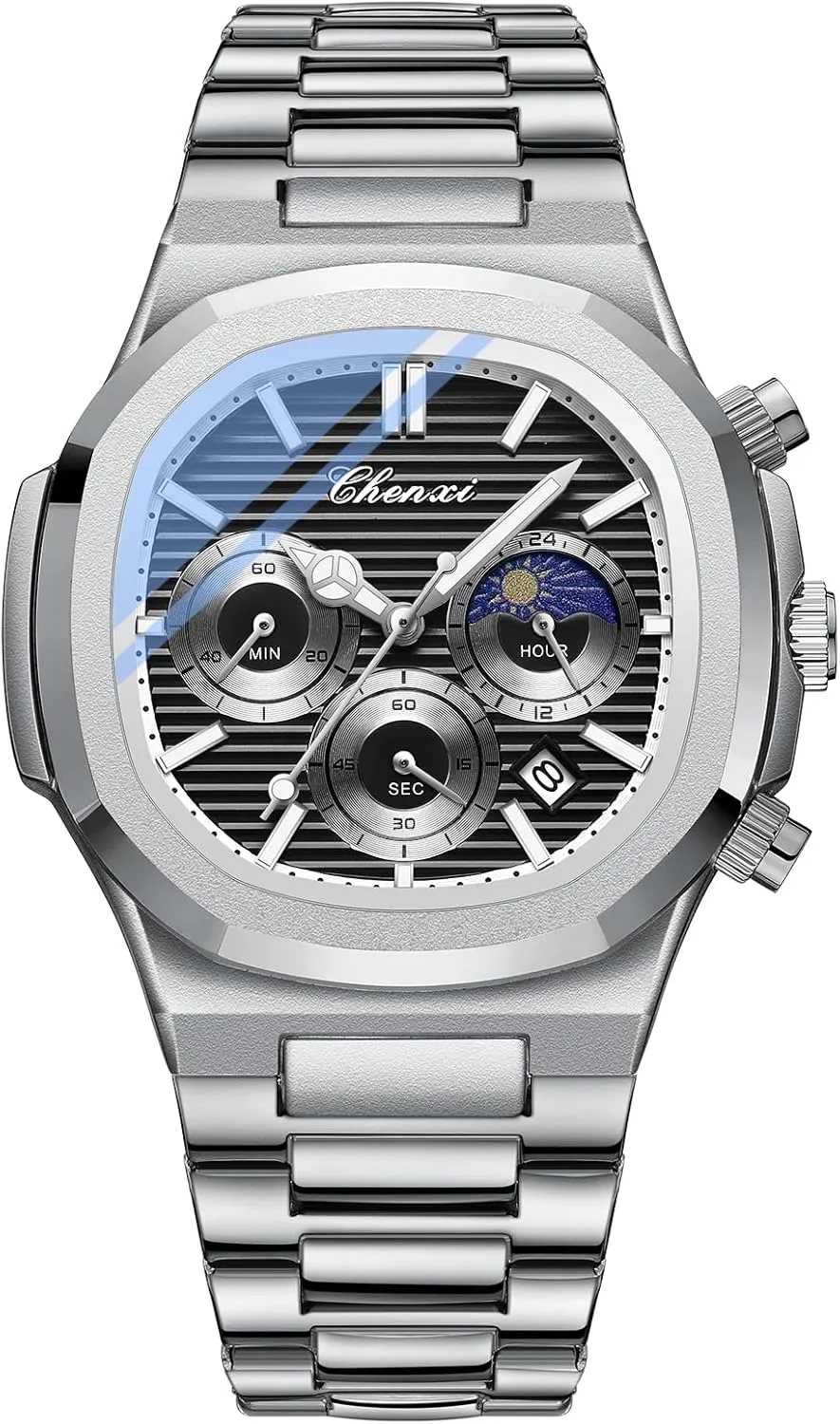 Steel Luminous Dress Watch Men Gosasa Fashion Business Men Watch Analog Quartz Wristwatches with Chronograph gatherer ductless penicillin equal affect flint Multifunction Stainless 