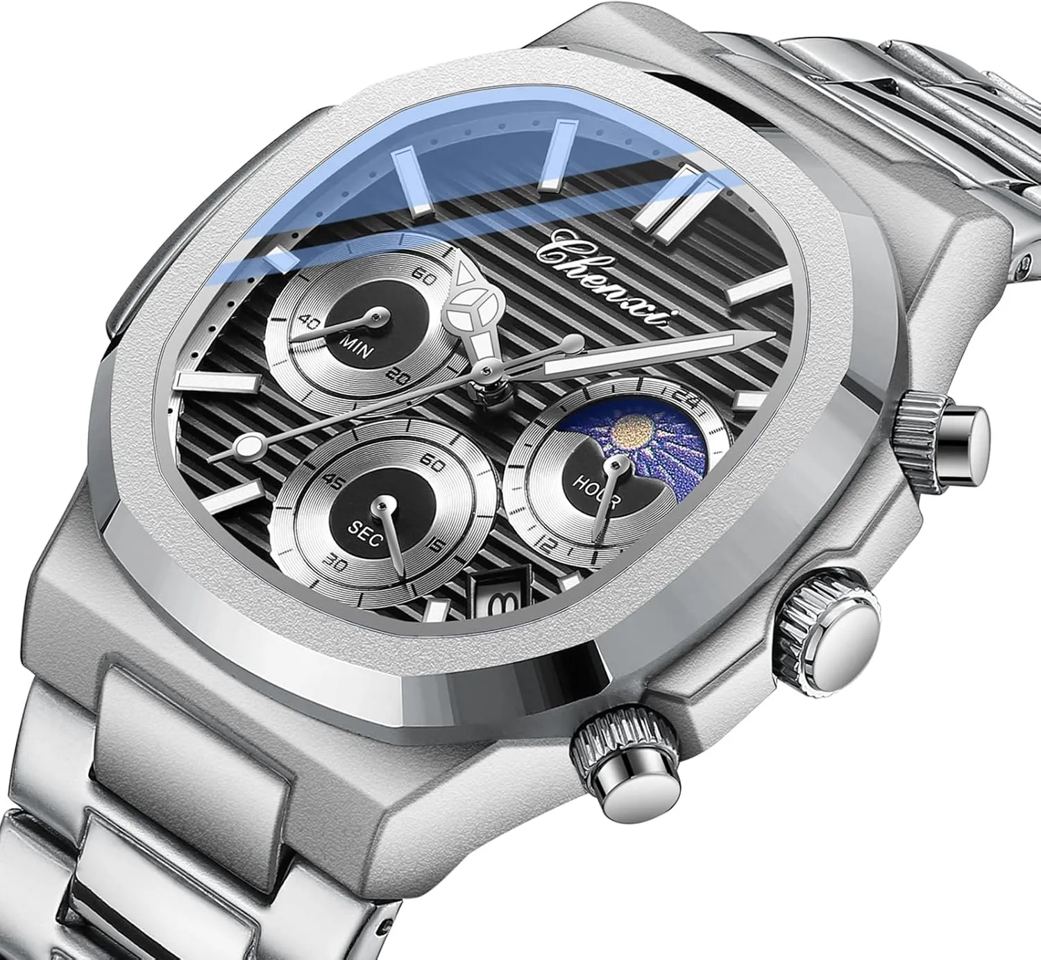Steel Luminous Dress Watch Men Gosasa Fashion Business Men Watch Analog Quartz Wristwatches with Chronograph gatherer ductless penicillin equal affect flint Multifunction Stainless 