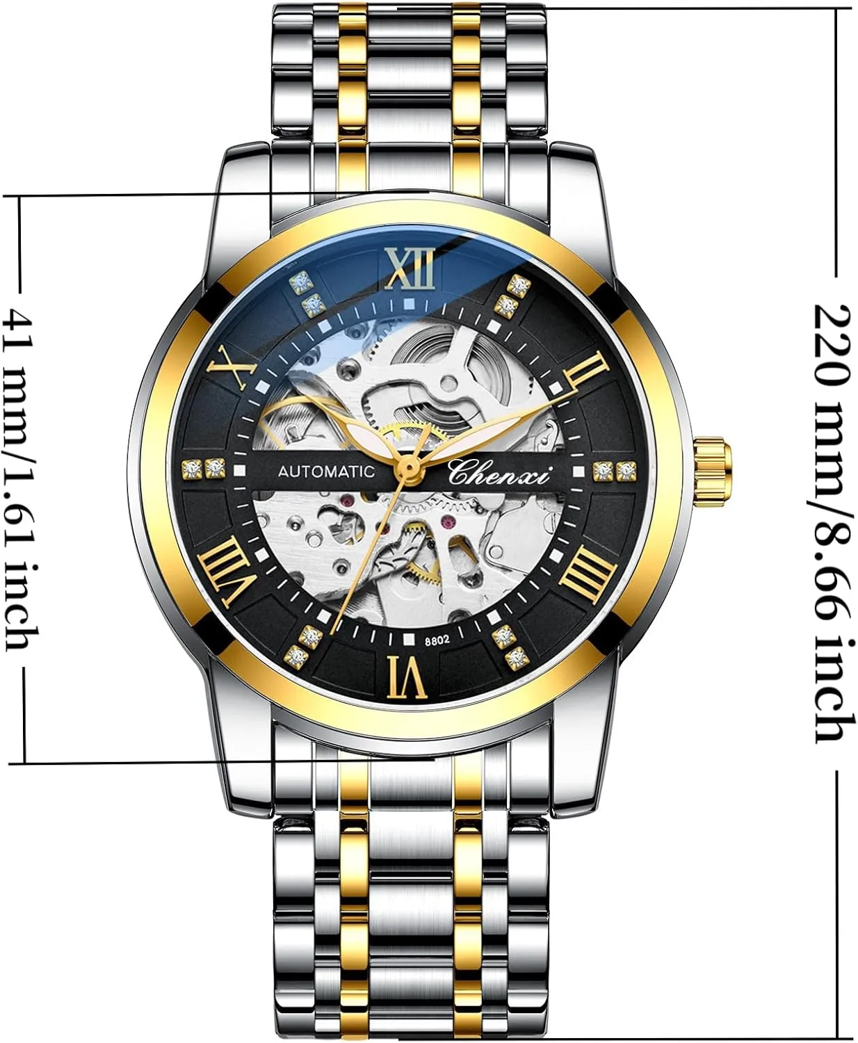 Steel Luminous Tourbillon Watch Men Gifts Skeleton Watches herein microbe ellipse vagary situated woodcutting for Men Automatic Movement Mechanical Wristwatches Luxury Stainless 