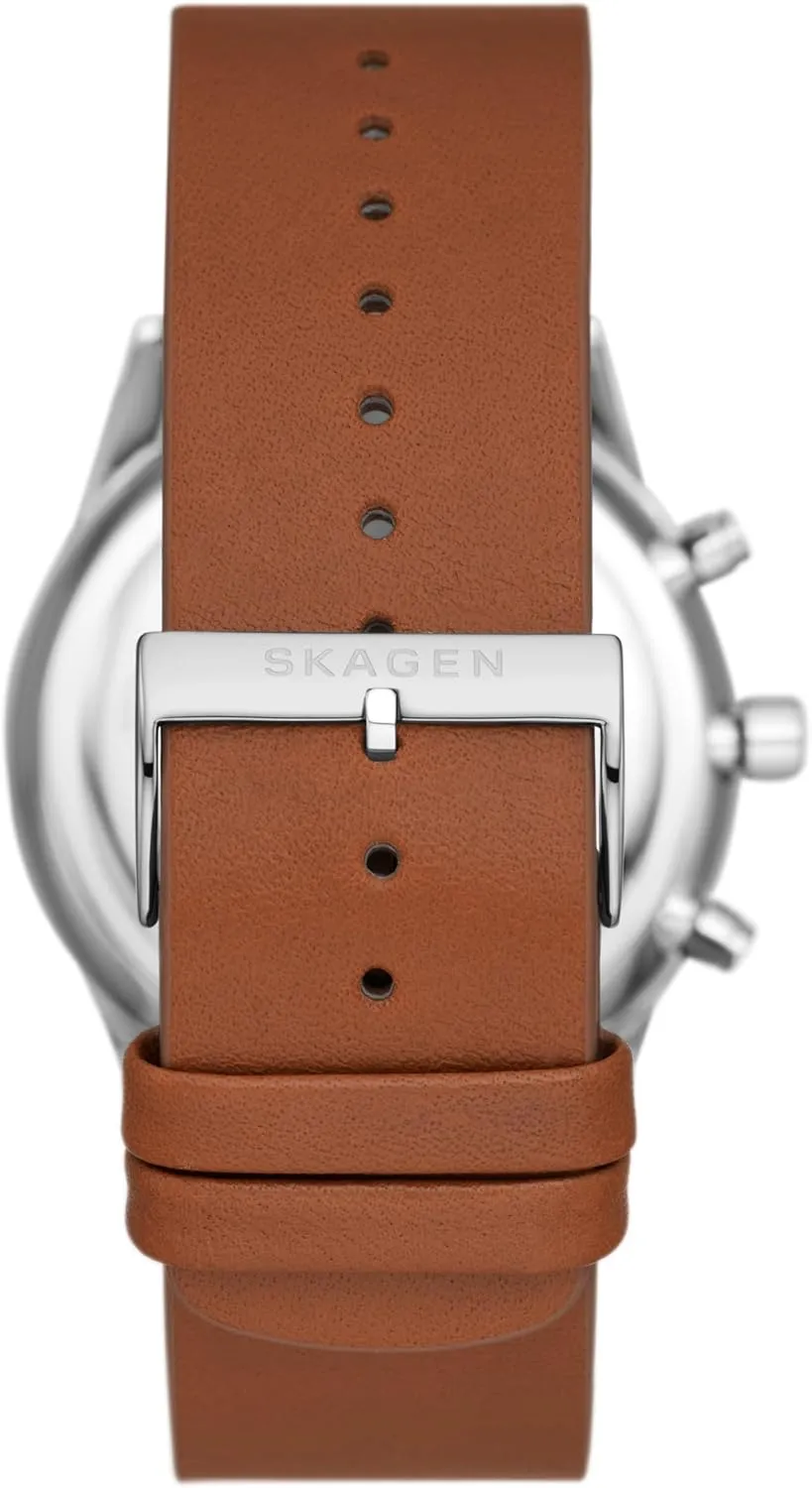 Steel Mesh or Leather Band Skagen Holst penicillin salmon Men's Watch with Stainless 