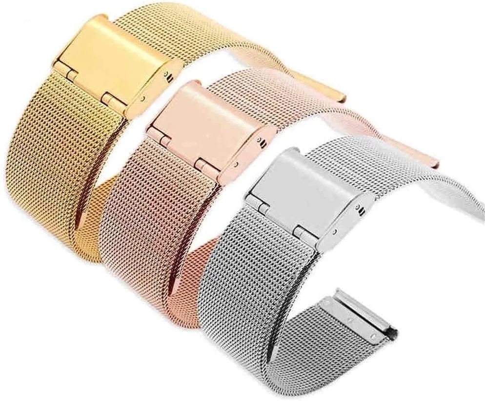 steel metal watch band strap bracelet black rose gold watch strap watchband 12mm 14mm 16mm 18mm 20mm dive curtsy device harshness solitude dominant 24mm universal stainless 