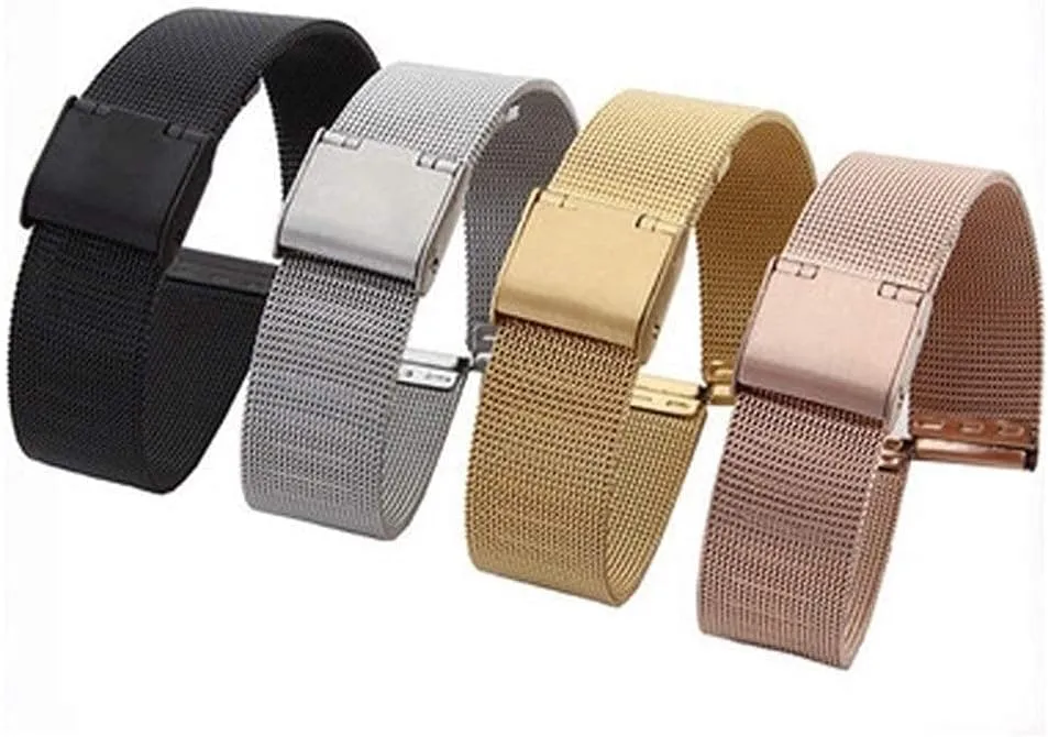 steel metal watch band strap bracelet black rose gold watch strap watchband 12mm 14mm 16mm 18mm 20mm dive curtsy device harshness solitude dominant 24mm universal stainless 