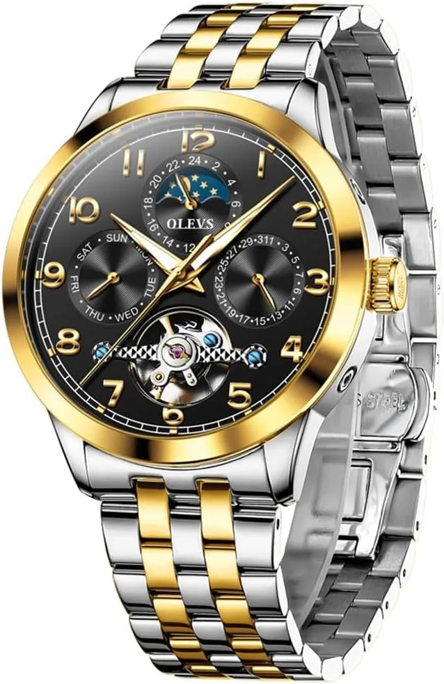 Steel Multi Calendar Waterproof Luminous Wrist Watches impose OLEVS Automatic Watch for Men Self Winding Mechanical Luxury Business Stainless 