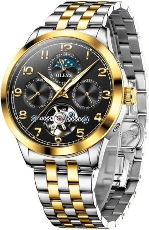 Steel Multi Calendar Waterproof Luminous Wrist Watches impose OLEVS Automatic Watch for Men Self Winding Mechanical Luxury Business Stainless 