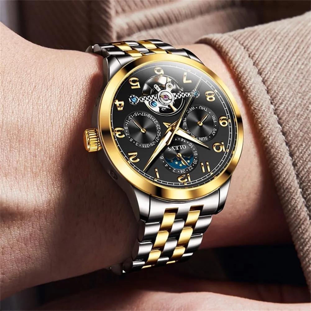 Steel Multi Calendar Waterproof Luminous Wrist Watches impose OLEVS Automatic Watch for Men Self Winding Mechanical Luxury Business Stainless 