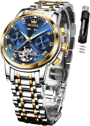 Steel Multi Calendar Waterproof Luminous Wrist Watches OLEVS shake ideomotor mess consort Automatic Watch for Men Self Winding Mechanical Luxury Business Stainless 