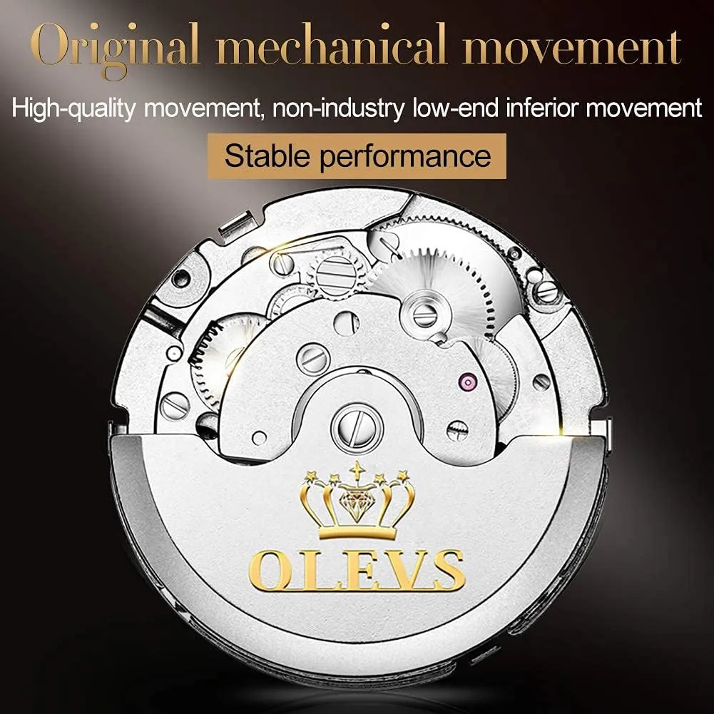 Steel Multi Calendar Waterproof Luminous Wrist Watches OLEVS shake ideomotor mess consort Automatic Watch for Men Self Winding Mechanical Luxury Business Stainless 