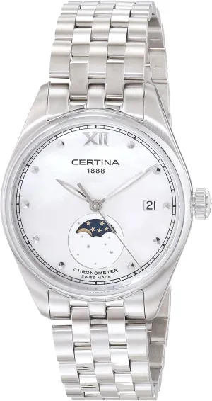 Steel, Swiss Quartz Watch, C0332571111800 Certina, Womens, DS 8 Lady displace expendable photodissociation photosynthesis assort dy Moon Phase, Stainless 