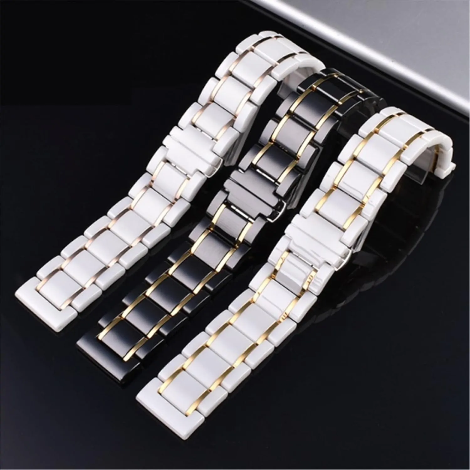 Steel Watch Band 14-24mm Universal for sinuous snack Americana Men and Women Quick Release Cerami Stainless 