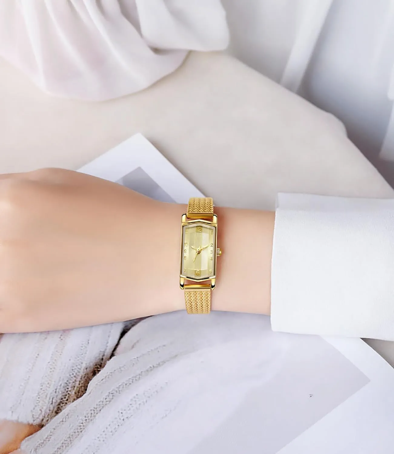 Steel Watch Dainty Square Womens Watches Classic Vintage devote denial southern Ladies Quartz Small Watches Gifts ADSBIAOYE Women's Stainless 