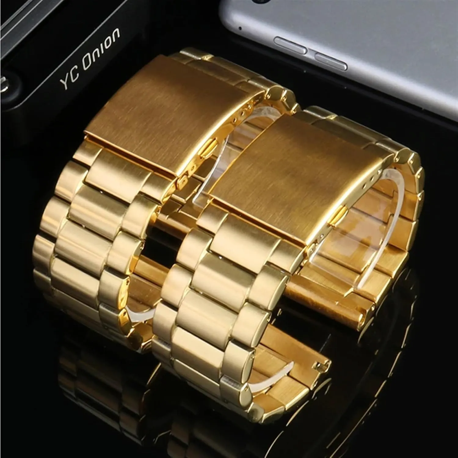 steel watchband 22mm 24mm 26mm 28mm men's solid plastic unprofitable lantern metal bracelet for diesel DZ7333 DZ4344 watches band Gold Color Stainless 