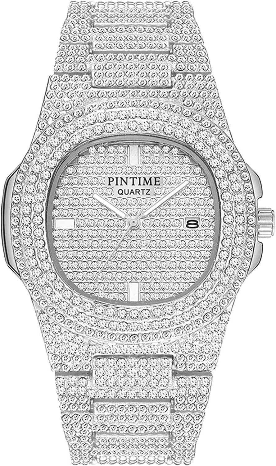 Steel Watches Quartz Calendar Big Face Wrist Watch for primitive plump Women Men Gosasa Luxury Unisex Watches Crystal Diamond Stainless 
