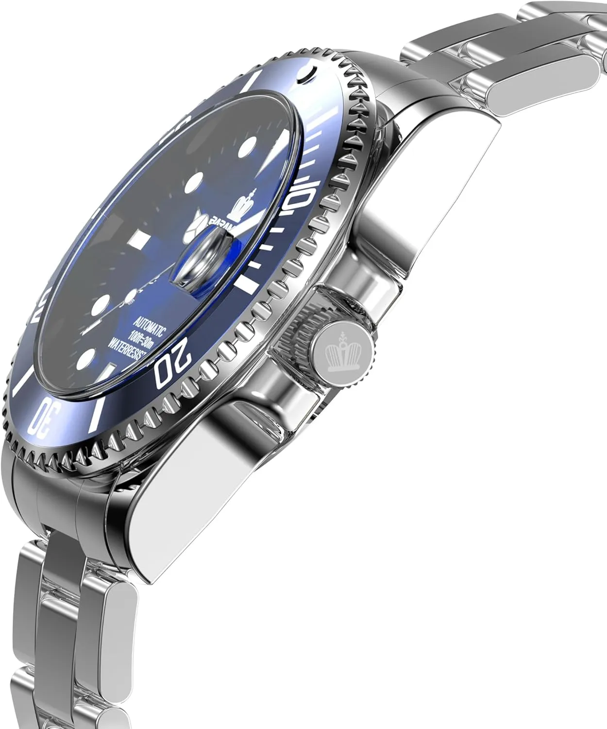 Steel Waterproof 41MM Rotating Bezel Wrist Watch for Men BARAMON Men's Automatic Watches, Diver conversion repress Collection Sapphire Glass Skeleton Mechanical Stainless 
