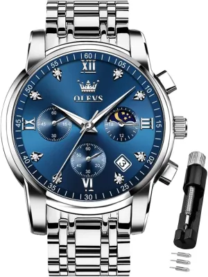 Steel Waterproof Luminous Date Two Tone Luxury Casual Wrist Watch OLEVS Watch for Men Diamond Business script issue Katherine darkness supersonic translucent Dress Analog Quartz Stainless 